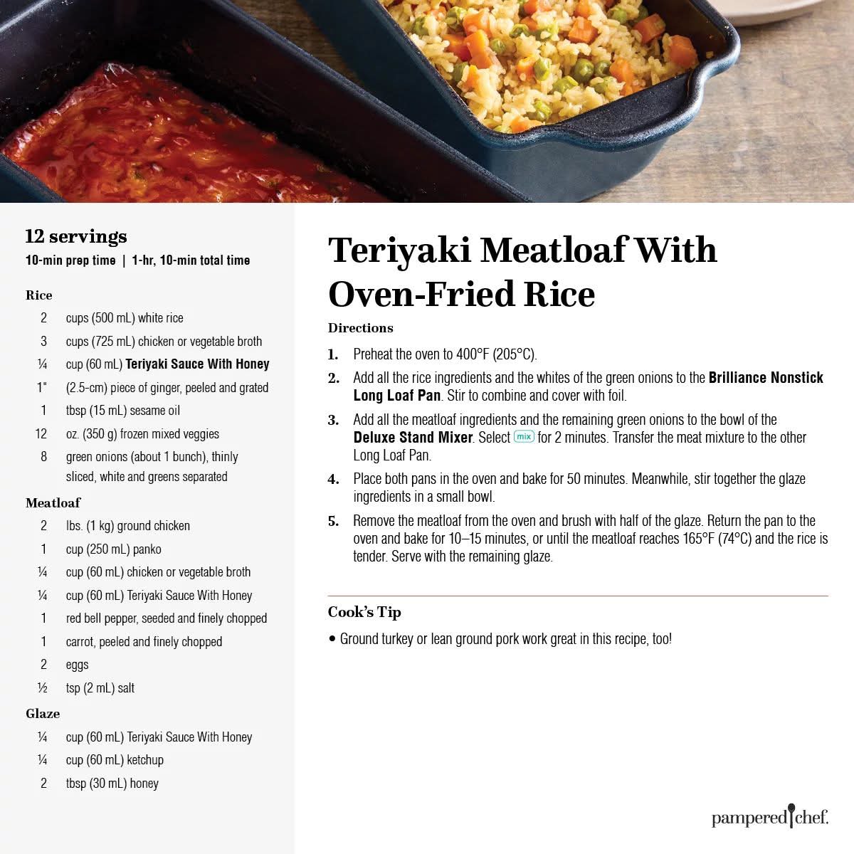 For this week's mid-week inspiration, let's talk meatloaf.

I know, I know. Meatloaf doesn't exactly scream EXCITEMENT. 😂

But what if we gave this old-school favorite a little makeover?

Enter Teriyaki Meatloaf with Oven-Fried Rice!

We're talking savory meatloaf with a sweet and tangy teriyaki twist, paired with delicious oven-fried rice.

And here's what I REALLY love...

It's proof that cooking at home doesn't have to be boring, complicated, or take all evening!

Because some nights I want a homemade dinner without feeling like I'm auditioning for a cooking competition! 😂

And leftovers? Tomorrow's lunch is practically handled!

This week's little reminder: You don't have to be a gourmet chef to make something delicious. Just be willing to give it a whirl!

I've included the recipe for you to enjoy. Let me know what you think!