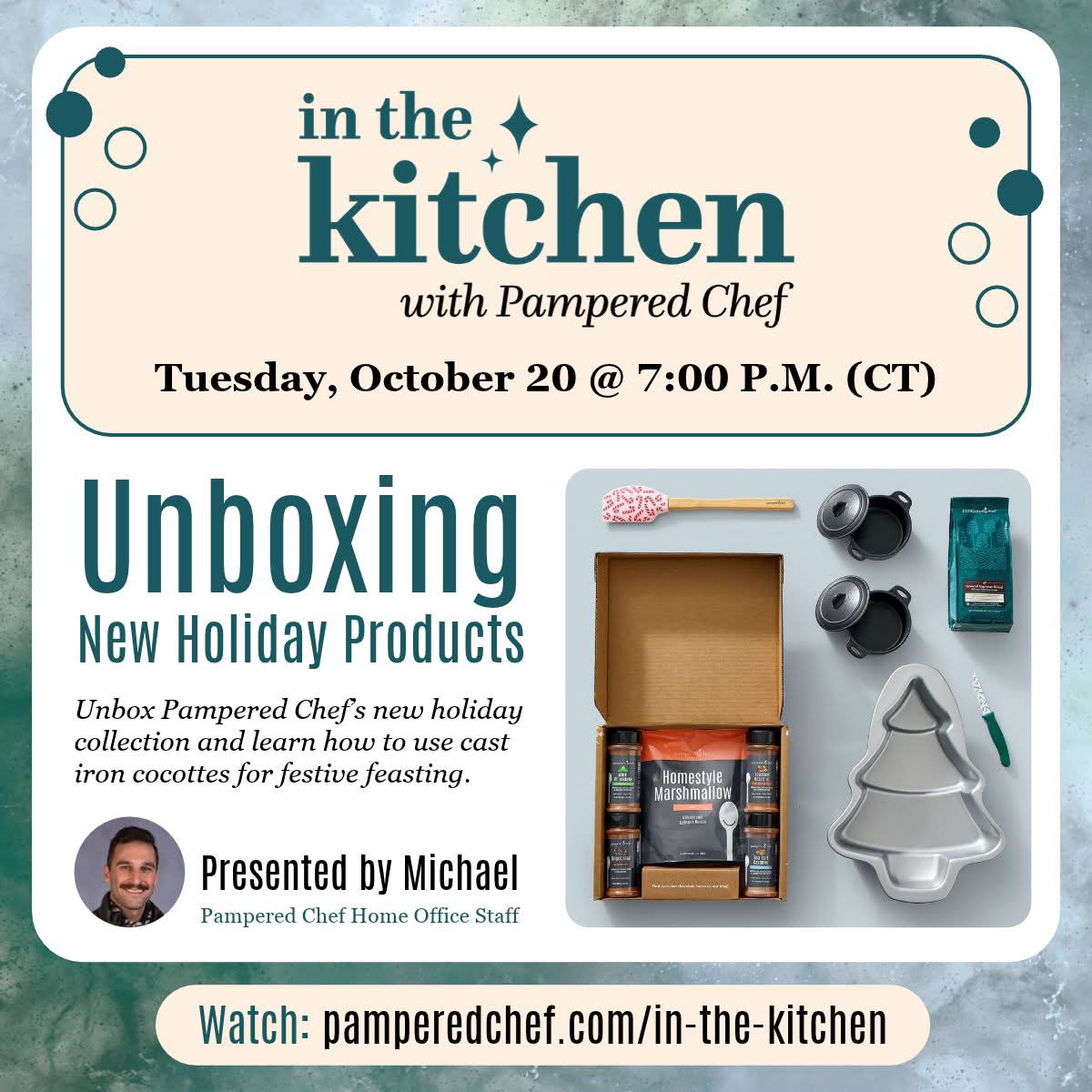 🎄 HOLIDAY GOODIES ARE HERE, AND I'M READY TO PLAY!! 🎁

Who doesn't love NEW kitchen goodies?! Especially when they're all dressed up for the holidays! 😍

TONIGHT, October 20 @ 7 PM CT!

We're unboxing Pampered Chef's NEW Holiday Collection, and trust me, you're going to want a front-row seat!

PLUS, we're showing off our adorable Enameled Cast Iron Mini Cocottes and how to use them to whip up festive dishes that look fancy without all the fuss!

Because we want to be PAMPERED, NOT PERFECT! 😂

Whether you're looking for gift ideas, holiday hosting inspiration, or just an excuse to drool over new kitchen goodies, this one's for YOU!

🎁 Who's ready for a little holiday kitchen magic?

🔗 https://www.pamperedchef.com/pws/robindae/in-the-kitchen